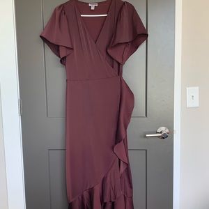 Burgundy Wrap Dress